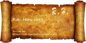 Rab Henriett névjegykártya