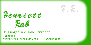 henriett rab business card